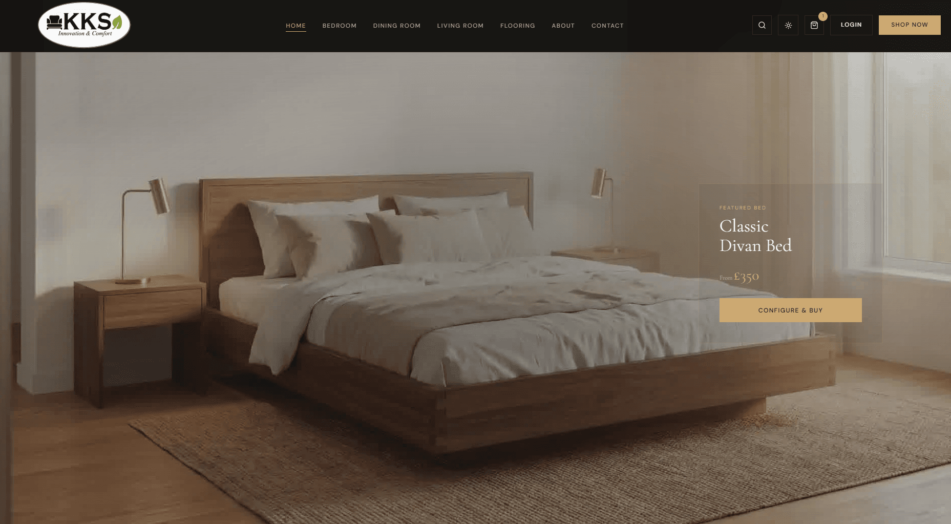 Featured product area on the KKS homepage with emphasis styling and product call to action.
